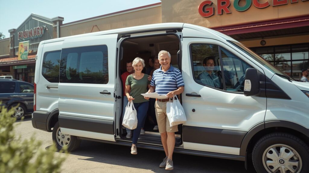 Kids Shuttle ford transit and some retirees going shopping